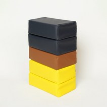 [조브라운] 찜질방베개 황토 사각 블럭 쿠션베개, 매쉬가죽, 옐로우