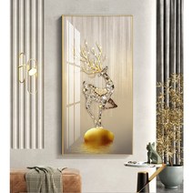 미나박스 미나박스 황금사슴 액자 풍수 인테리어 건강과 부를 부르는 그림, E형 황금사슴 골드프레임