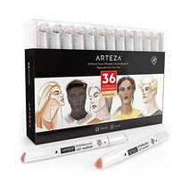 Arteza 아르테자 미술 용품 알코올 아트 마커 120색, Set of 36, Skin Tones