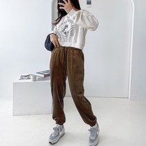 오브치치 4color 따뜻한 융기모 벨로아 골덴 여성 조거팬츠 코듀로이 벨벳 겨울 바지