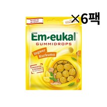 (독일직배) 엠오이칼 구미 드롭 진저 강황 젤리 사탕 캔디 90g 6팩 Em-eukal gummy drops ginger turmeric 90g, 6개