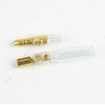 금도금 러그 총알단자 투명 청색 pg단자 스피커선및 차량 전선 연결시 사용, 금도금 러그 총알단자10세트