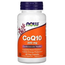 나우푸드 ﻿코엔자임Q10 임신준비코 큐텐 코엠자이 CoQ10 조효소 200mg 60캡슐, 1개, 기본
