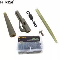 Hirisi 40 x 잉어 낚시 안전 리드 클립 테일 고무 콘 엉킴 방지 슬리브 퀵 체인지 스위블 낚시 액세서리 장비 m5-1
