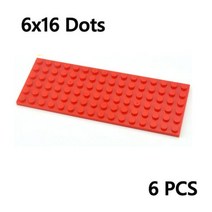 6pcs DIY 빌딩 블록 6x16 도트 얇은 인물 벽돌 교육 크리 에이 티브 조립 입자 크기 3027 완구와 호환 가능, 3027-red