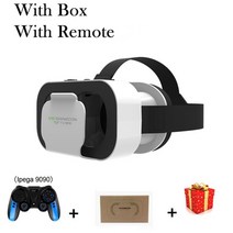VR 게임기 안면 스마트 글라스 브이알 헤드셋 기계 오락기 vr 샤인콘 헬멧 3d 안경 가상 현실 폰 고글 casque wirth viar binoculars video, 협력사, 박스 9090 리모컨 포함