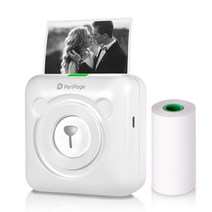 PeriPage A6 미니 포켓 프린터 HD 304DPI 무선 블루투스 열전사 프린터 화이트, white