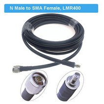 RP-SMA 남성 N 여성 LMR400 케이블 50 옴 RF 동축 확장 점퍼 피그 테일 4G LTE 셀룰러 증폭기 전화 신호 부스터, N M to SMA F_20M, 20M