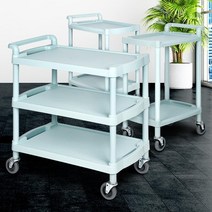 2/3단 블랙 그레이 플라스틱 식당카트 청소 실험실 써빙카트 핸들카트 밀차, 1개, W101 2단 중 블랙