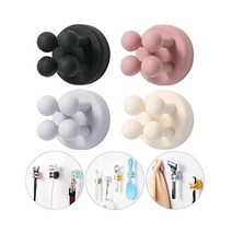 아이베터라이프 굿그립 면도기 홀더 - 4pcs 자체 접착 실리콘 칫솔 홀더 샤워 걸이용 거울에 장착 욕실 주방 거실 사무실용 기능성 방수 후크, Multicolor/ 4 Pcs Silicone Too