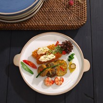 소야도자기 여주 이천 예쁜 핸드메이드도자기 그릇홈세트 소야 아름 손잡이 원형접시 3호 그릇 (5컬러) / 색 상 배송상품 : 화이트 (도자기그릇/여주도자기 추천)