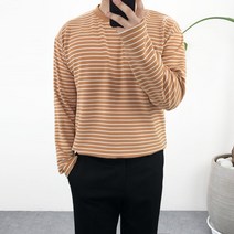 엠클로 [자체제작][당일출고] 남자 오버핏 6컬러 구김방지 링클프리 분또 스판 스트라이프 라운드 긴팔티셔츠
