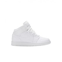 (GS) 조던 1 미드 트리플 화이트 (GS) 조단 1 Mid Triple White