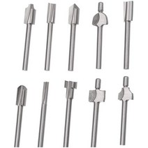 각끌기 드릴비트 나무 홈파이 조각도 우드카빙 목공 10개 hss 라우터 비트 목재 커터 밀링은 dremel 회전 공구 세트 18quot에 적합 DIY 회전 공구용 3.8mm, 은