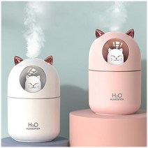 [전산몰]깜찍한 고양이 야옹이 USB 펫 미니 가습기 동물 캐릭터 LED 무드등 휴대용 차량용 가정용 사무실용 컴퓨터용 펫가습기, #야옹이 가습기 화이트#