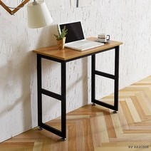 철제 슬림테이블 800 사이드책상, 01.테이블 블랙(K1B-48)_02.LPM 멀바우