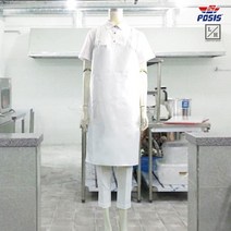 [포시스] 양면방수 H형앞치마 중 단체 식당 주방 급식 위생 작업앞치마 앞치마, 1개, 실버