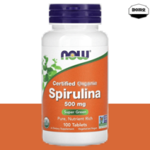 나우푸드 스피루리나 스피룰리나 스피루리나 spirulina 500mg 100정, 500 카운트