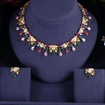 Jankelly 2 개 신부 지르코니아 보석 세트 파티 럭셔리 두바이 CZ 크리스탈 웨딩