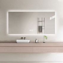 사각 간접조명 스마트 무프레임 LED 거울 직렬형 1300 x 800 mm, 1300X800, 백색 직렬형 (5700K)
