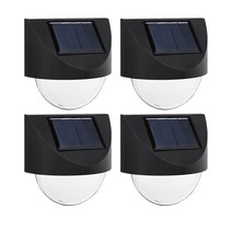 태양광 벽등 4개 태양열 반달 LED 솔라 벽부 등 조명, 화이트
