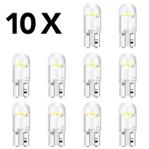 10x W5W Led T10 자동차 조명 COB 유리 6000K 전구 스타일 12V lada niva kalina priora granta largus vaz samara 2110, [1] WHITE, [1] 6000k