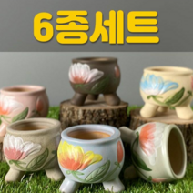 다육맘 수제화분 다육화분 꼬미1, 6종세트