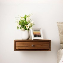 벽서랍 벽선반 큐브 심플 인테리어 카페 장식 정리함 벽걸이 수납장, 전체 의상, 01.월넛색상