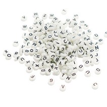 야광알파벳구슬 7mm 50g 검정글씨 야광구슬 DIY 이니셜비즈 이니셜구슬 노리프렌즈 비즈공예