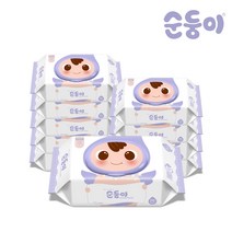 순둥이 네이처 프리미어 유아물티슈 캡형 75평량, 70매, 10팩