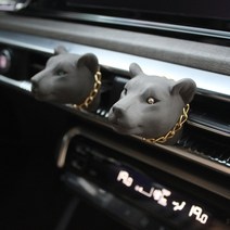 헤카테 블랙재규어 골드체인 차량용 석고방향제, 화이트큐빅, 클린코튼