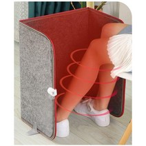 사무실 발난로 파티션 히팅패드 발 다리 히터 캠핑용 발열 난로 책상 데스크 온열기, 그레이 기본