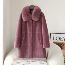폭스퍼 롱패딩 경량 야상 Pudi 여성 패션 럭셔리 정품 울 모피 코트 리얼 폭스 모피 칼라 자켓 ct249
