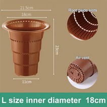 공기정화식물 포인세티아 아라우카리아 천리향 18cm 더블 레이어 꽃 냄비 난초 식물 컨테이너 장식 정원 냄비 루트 제어 특허 기술 좋은 공기 시스템, 이너 브라운, 1개
