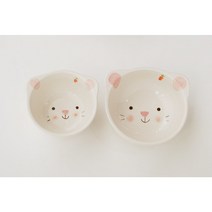 {어린이식기}동물얼굴 밥공기/대접세트_토끼