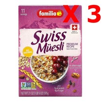 Familia Swiss Muesli Premium Recipe 패밀리아 스위스 뮤즐리 프리미엄 레시피 595g X 3팩, 1개