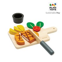 플랜토이즈 원목장난감 주방놀이 스테이크 세트 3630, 단품
