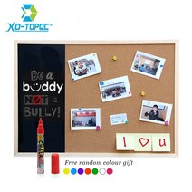 새로운 30 40cm 게시판 칠판 코르크 보드 조합 1 : 3 나무 프레임 메시지 보드 홈 사진 쓰기 노트 칠판