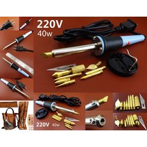 우드카빙키트 1세트 220V 가죽 나무 공예 조각 낙화술 핫 버닝 펜 납땜 인두 도구 8 팁 Edger Creaser Awl, 한개옵션0