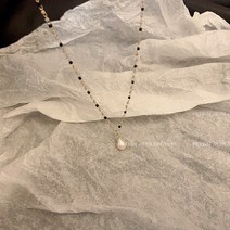 SHEYEE 스트라이프 크리스털 진주 펜던트 목걸이 여 쇄골 체인 앤티크 액세서리