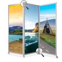 전시 가벽 접이식 작품 보드 이동식 인테리어 파티션, 강화 1x2.2m 보드 바퀴포함