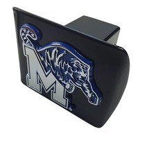 AMG 블랙 메탈 히치 커버에 멤피스 대학교 메탈 엠블럼 (블루 트림 포함)
