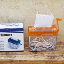 종이파쇄기 가정용파쇄기 파세기 a4용지 종이분쇄기 휴대용 maunal home bill shredder for a6 paper office 문서 티켓 절단, 주황색
