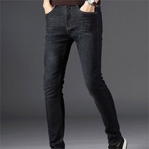 남자 스트레이트 블랙진 기모안감 청바지 (8140178)