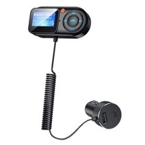 차량용 블루투스 리시버 JaJaBor-FM 모듈레이터 AUX 오디오 MP3 플레이어 USB C 타입 PD 고속 충전 충전기 핸즈프리 5.0 키트 FM 송신기, 검은색