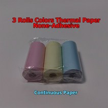 카드단말기용지 롤57x2 5mm/15mm 컬러 배경 감열 용지 영수증 라벨 스티커 57mm C9 Peripage 포켓 포토 프, 01 3Rolls Colors Paper