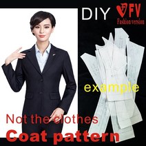 가죽공예 도안 의류 DIY 패턴 여성의 표준 정장 재킷 절단 그림 1:1 물리적 BWT-25, 08 Size 4XL