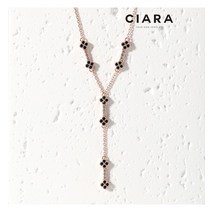 씨아라 CIARA 14K Modena 블랙 오또 클로버 T 목걸이(GoldPlated)