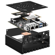P미니 PC 6W 저전력 인텔 N3050N360 쿼드 코어 스레드 X86 소프트 라우터 2*000M Lan 포트 HD-MI 출력 금속, 02 Barebone No DDR SSD_01 미국, 01 N3050