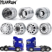 YEAHRUN 114 Tamiya 프론트 리어 휠 림 합금 금속 비드 록 휠 허브 114 RC 트랙터 트레일러화물 드래그 트럭 자동차 휠, [9] Rear Wheel01 1PCS